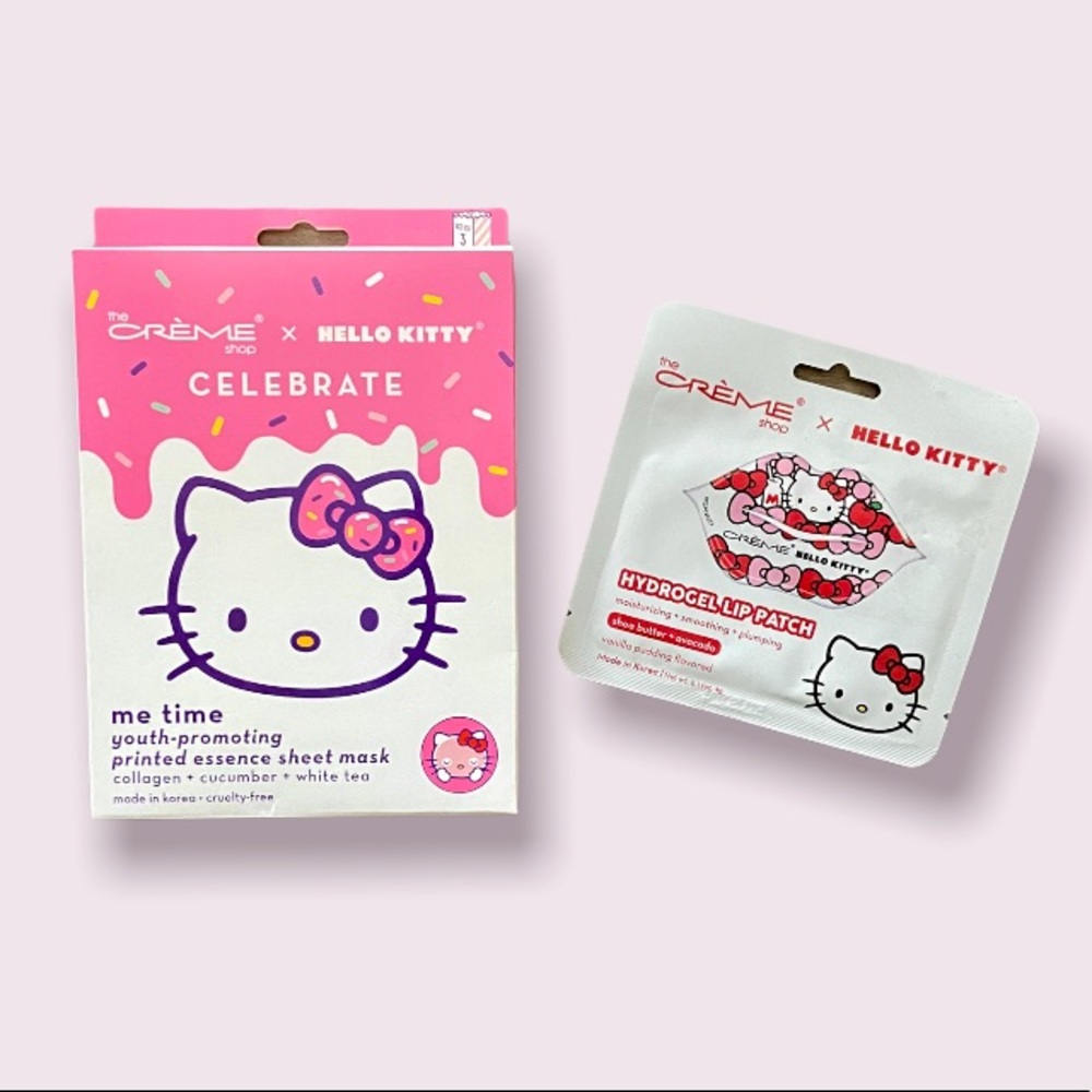 Hello Kitty x The Crème Shop Hydrogel Lip Patch & Me Time Youth-Promoting Masks
